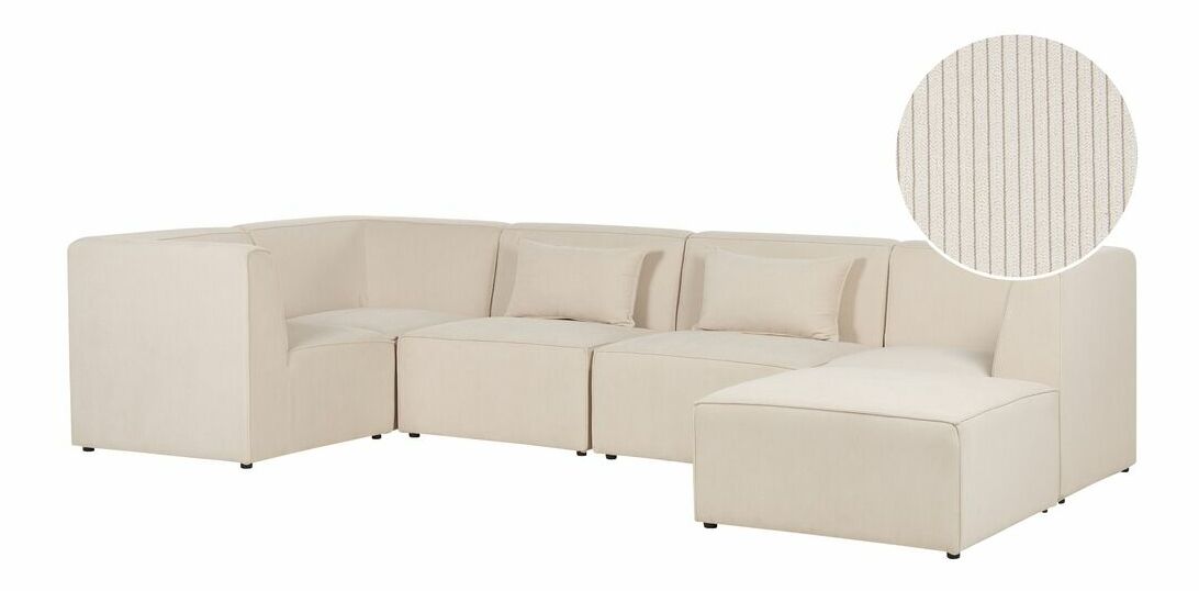 Sarokkanapé zsámollyal Lemia (homok) (J)