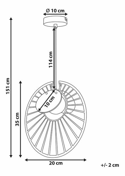 Závesné svietidlo Bayardo (zlatá)