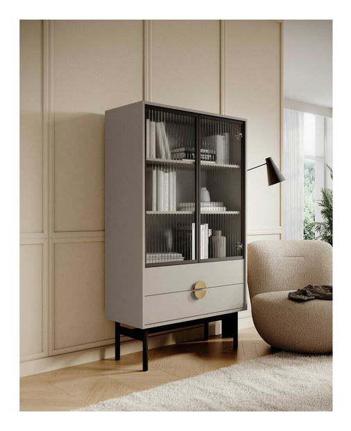 Vitrína Stellia S6 (sivobéžová)