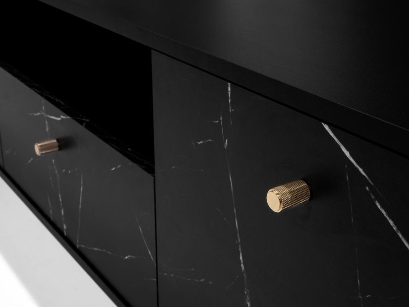 TV asztal Verona RTV (fekete + fekete márvány)