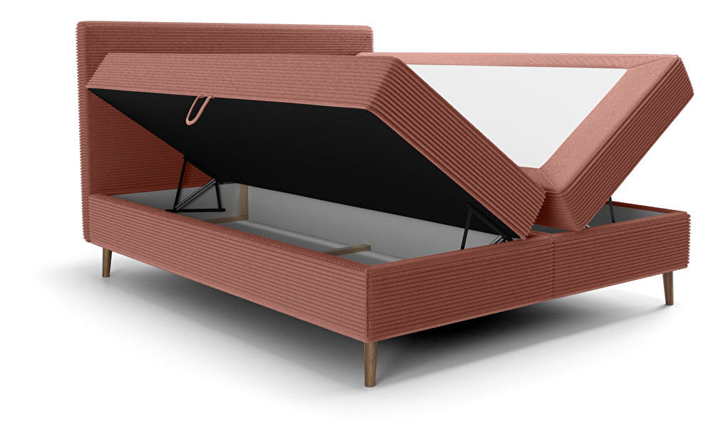 Jednostruki krevet 120 cm Napoli Bonell (terakota) (s podnicom, s prostorom za odlaganje)