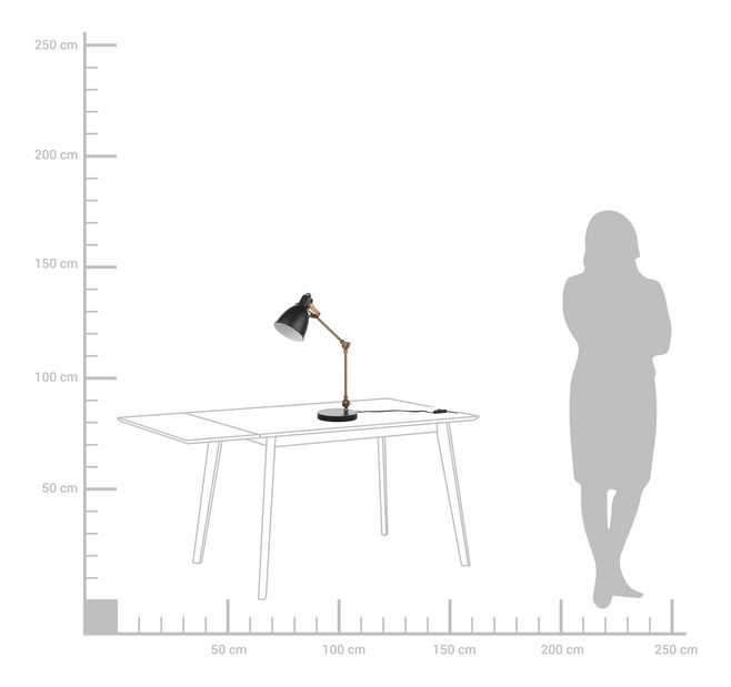 Asztali lámpa Collie (fekete)