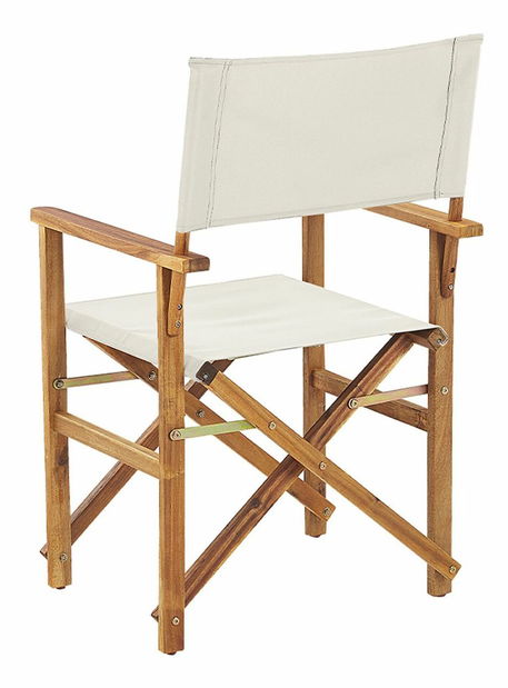 Set 2 ks záhradných lehátok s náhradnými poťahmi Ciala (svetlé drevo + vzor olív)