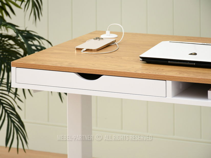 PC stolić Osto 100 (bijeli hrast + crna)