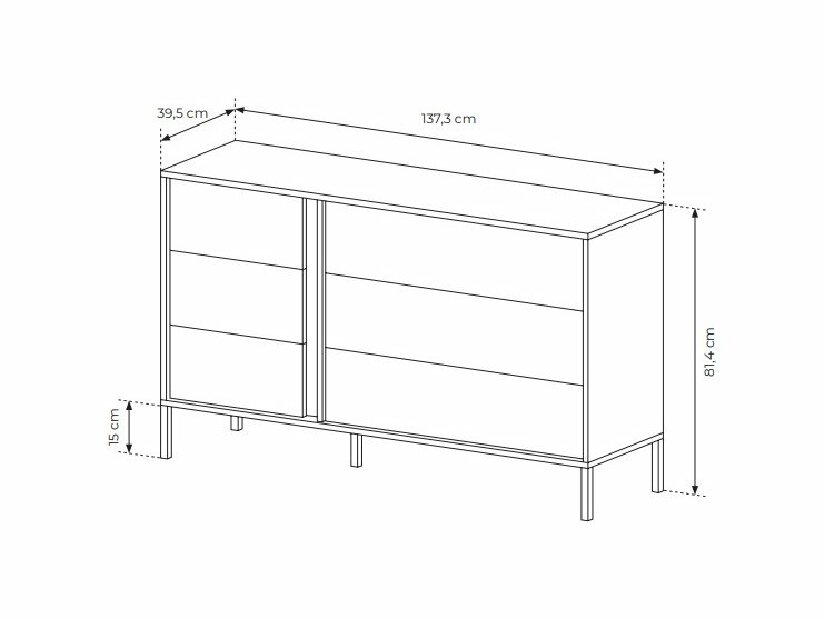 Komoda Danton 6S (bež)