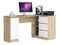 Rohový PC stolík Bevin (dub sonoma + biela) (P)