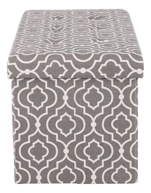 Skladacia taburetka Leucit (sivá + biely vzor)