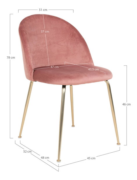 Étkezőszék Gonderia 1 (rózsaszín)