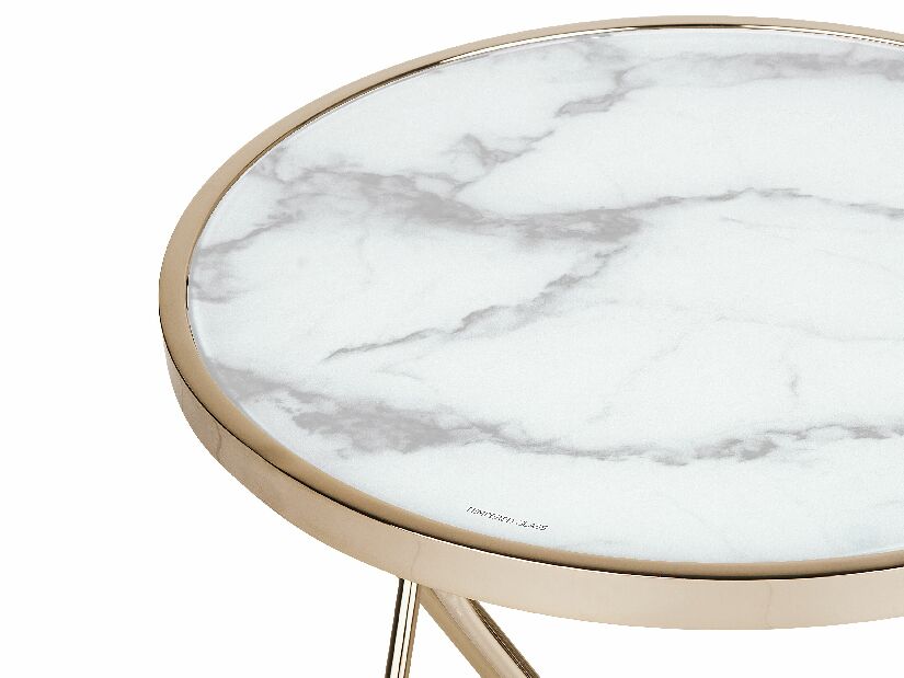 Asztal Meredith (fehér és arany) (márvány hatású)