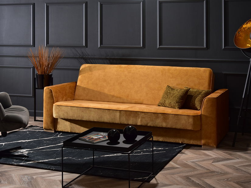 Pohovka trojsedačka Masoquismo (horčicová + buk)