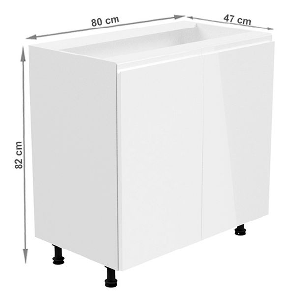 Dolná kuchynská skrinka D80 Aurellia (biela + biely lesk)