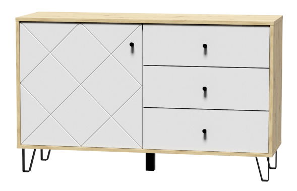 Comodă Bonny BL05 (Stejar artisan + Alb mat)