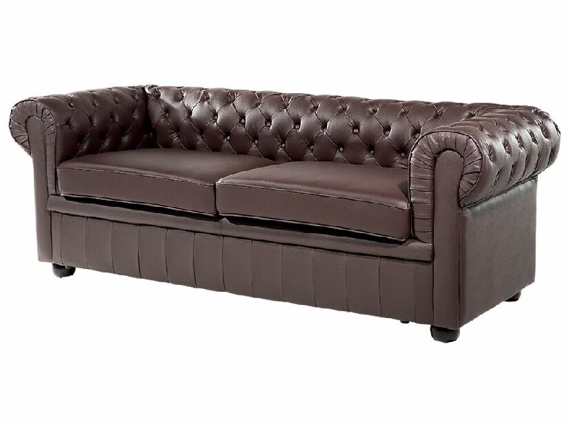 Kožna sofa trosjed Chichester (smeđa)