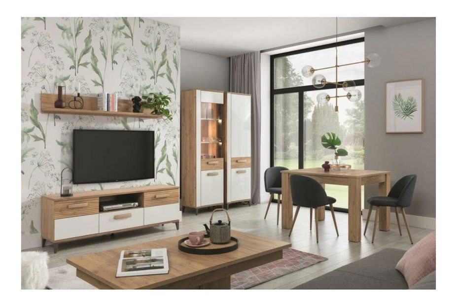 Mobilier living Snopp 1 (stejar craft auriu + alpský alb lucios)