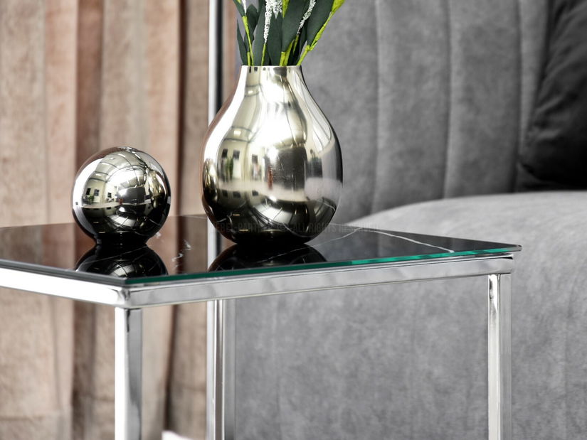 Stolić za kavu Bella S (crni mramor + krom)