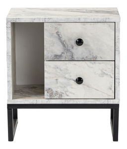 Noćni stolić Glimarolla (mramor + crna)