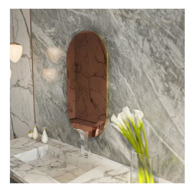 Oglindă Nekada (bronz + auriu) 