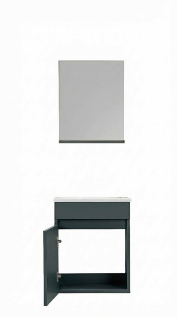 Kúpeľňová skrinka Fitti (antracit) (so zrkadlom)