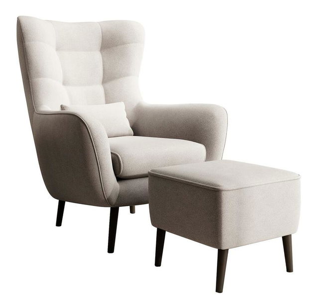 Fotel lábtartóval Veneza VZ1 (krém + fekete)