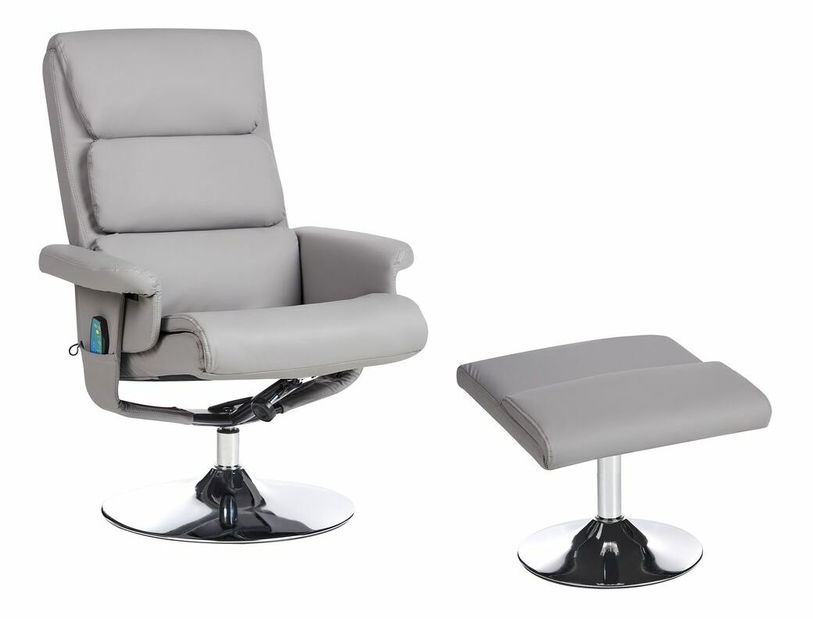 Masážne kreslo LEGAZO (umelá koža) (sivá)