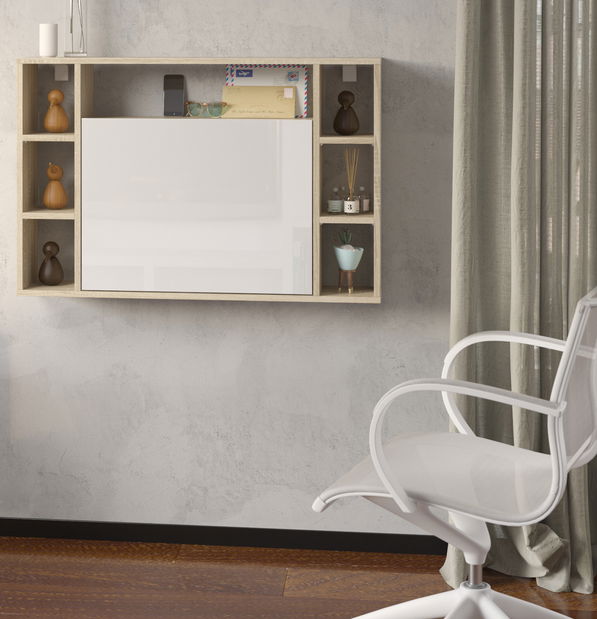 PC stolić na razvlačenje Mouse (hrast sonoma + bijeli sjaj)