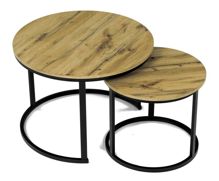 Set 2 konferenčných stolíkov Conjugar (dub divoký)