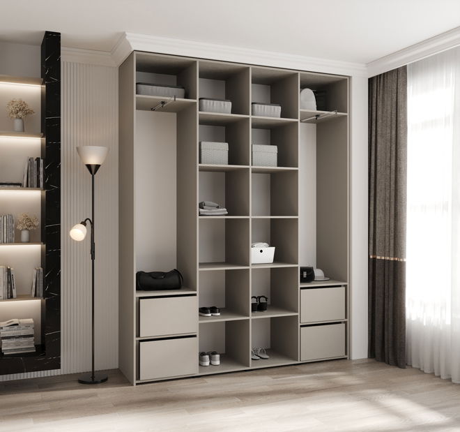 Ormar za garderobu 190 cm Carmela 40-4 (kašmir + crna)