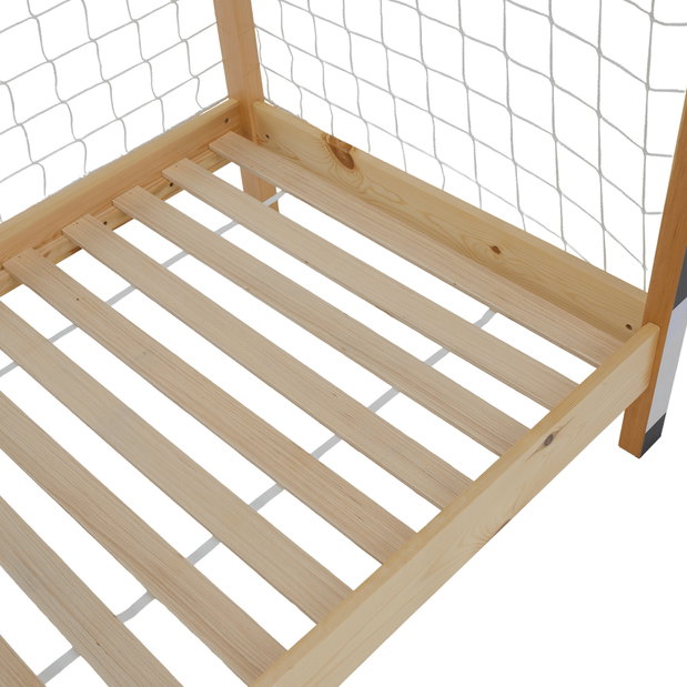 Dječji krevet na kat 90 cm Facilmente (prirodna + bijela + crna) (s podnicom)