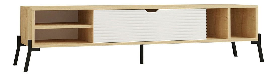 TV asztal/szekrény Nusave (zafír tölgy + fehér) 