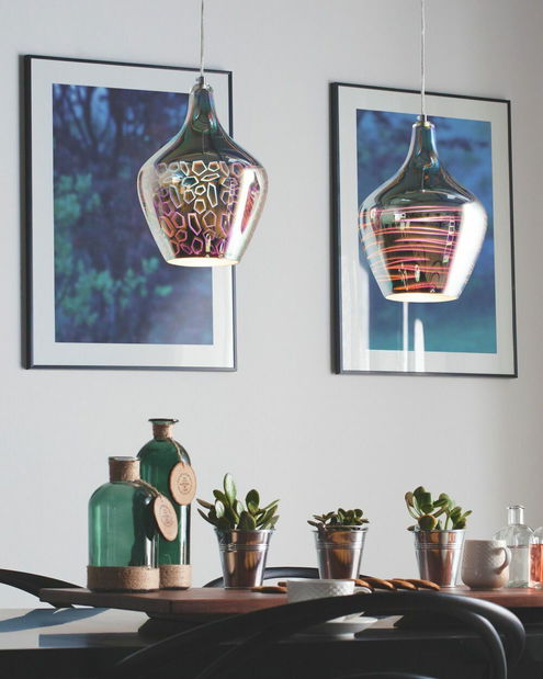 Závesná lampa Sangol (strieborná)