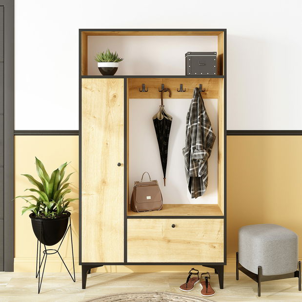 Előszoba szett Perla (zafír tölgy + fekete)