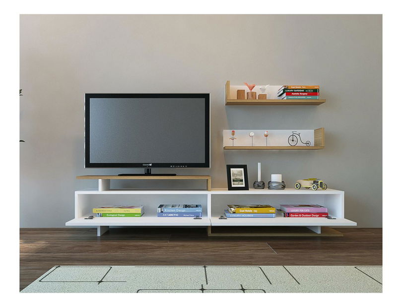 Mobilier living Alcaraz (alb + teak)