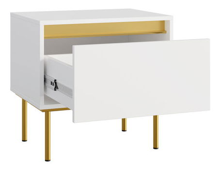 Nočný stolík Gelean 1SZ (čierna + zlatá) 