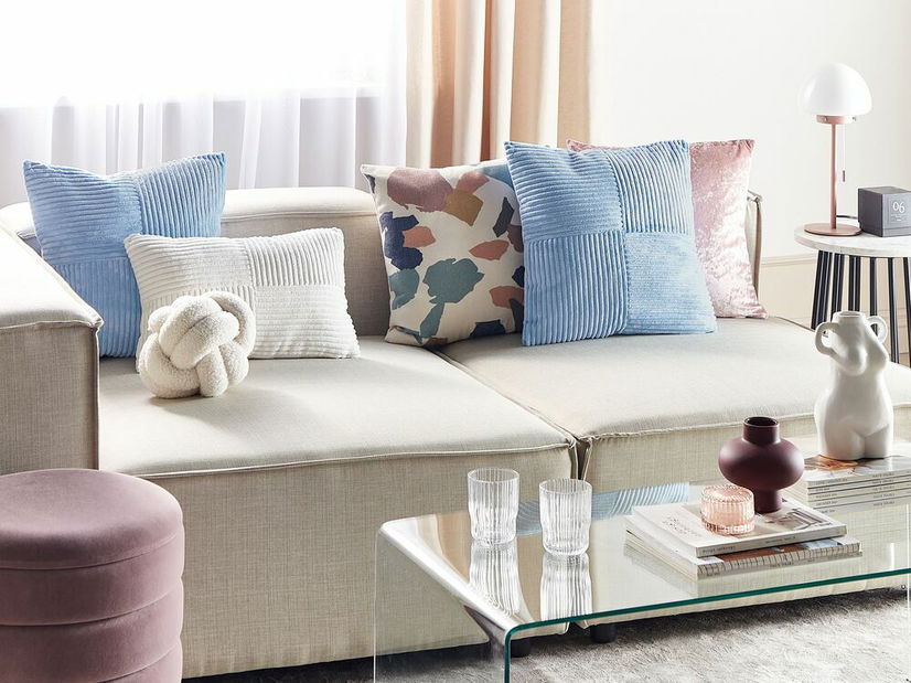 Sada 2 ozdobných vankúšov 43 x 43 cm Milie (modrá)