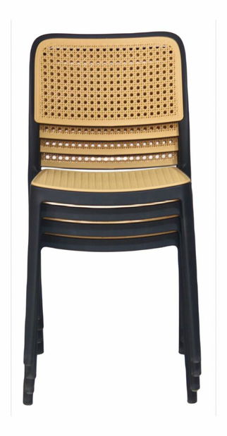 Jedálenská stolička Ravin (čierna + béžová)