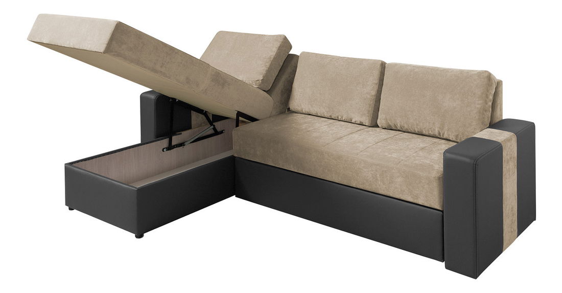 Colțar Niegan (alb + bej)