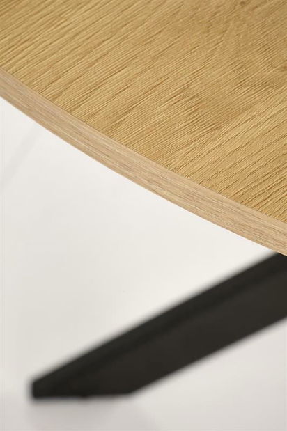 Blagovaonski stol Edgaro (hrast zlatni + crna) (za 4 osobe)