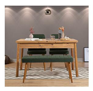 Set mobilier sufragerie Dobuse 2 (verde + pin atlantic) (pentru 4 persoane)