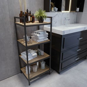 Dulap de baie Siriucu (Stejar + Negru) *vânzare stoc