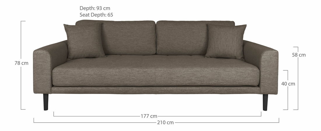 Pohovka trojsedačka Lvaveriaora 3 (hnedá)