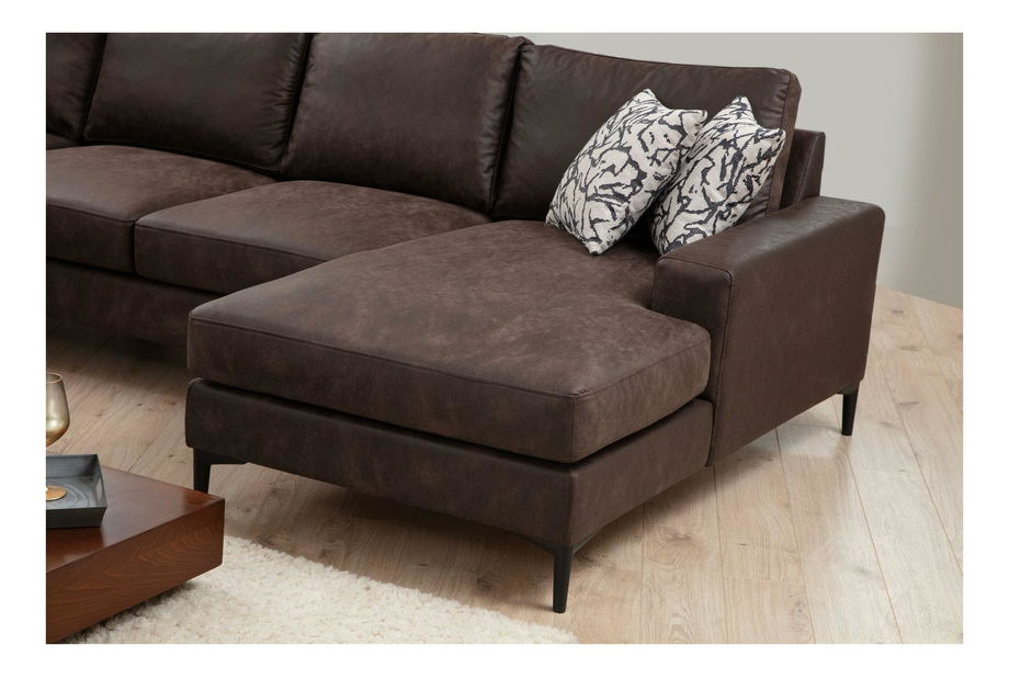 Kutna garnitura U Portobeno 2 (smeđa + crna)