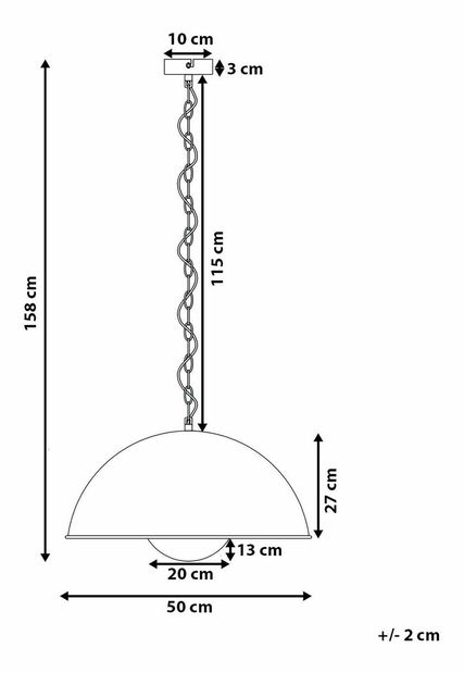 Závesná lampa Theos II (čierna)