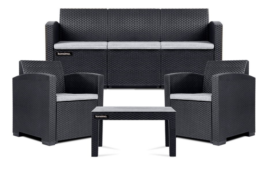 Set de grădină Hana 3 (antracit) (pentru 5 persoane)