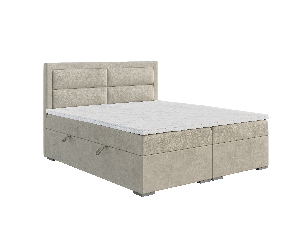 Manželská posteľ Boxspring 120 cm Menorra (svetlobéžová) (s matracom a úl. priestorom)