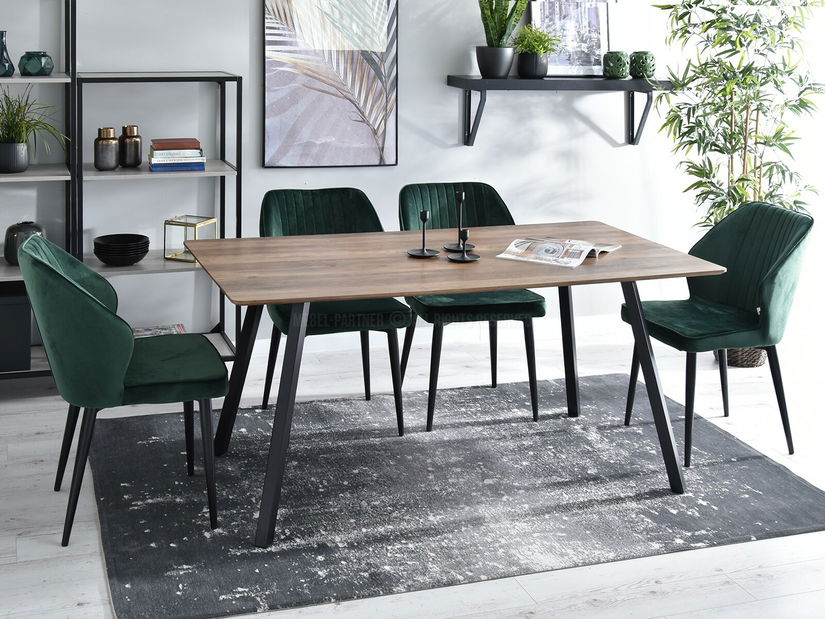 Jedálenský stôl Totto (orech + čierna)