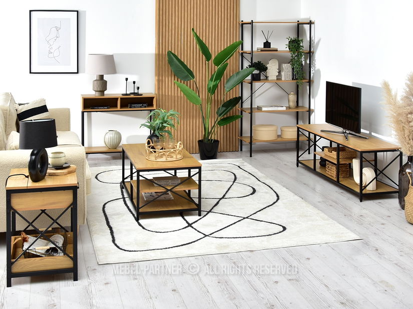 Konzolni stolić Frey (hrast + crna)