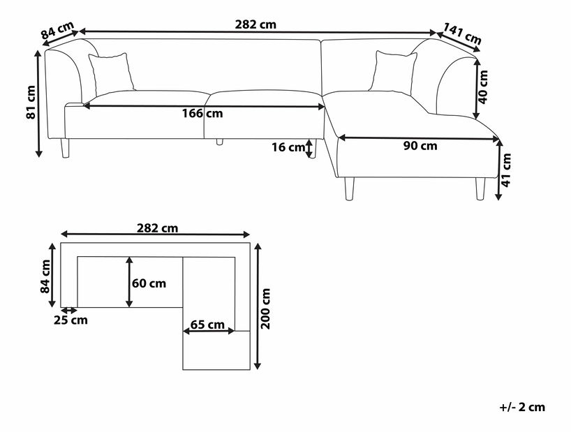 Kutna garnitura Ludvik (tamno siva) (D)