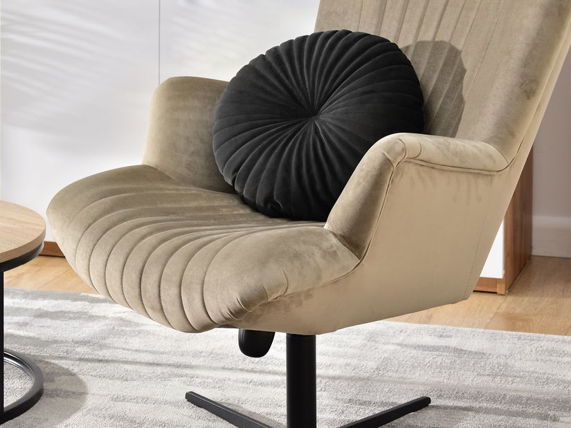 Relaxačné kreslo Elesenta (piesková + čierna)