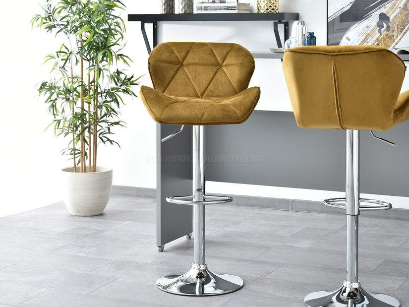 Stolička Huhu (zlatá + chrómová)