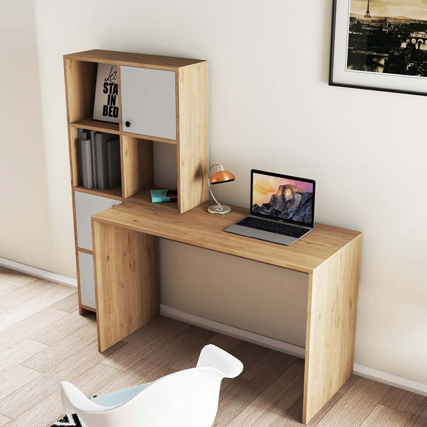PC stolík Salvatore (dub + biela) *výpredaj